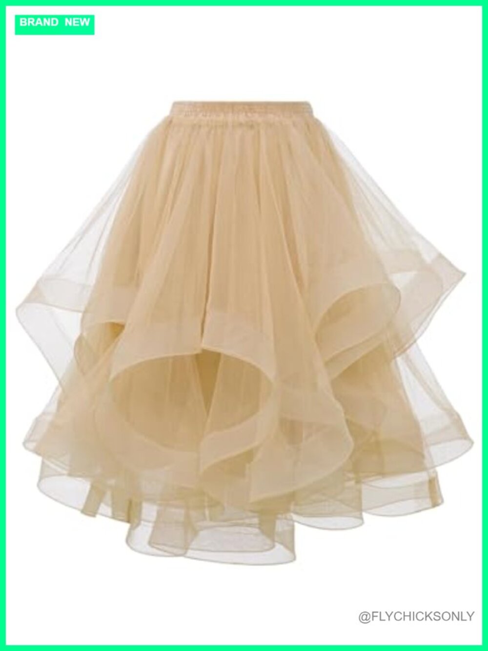 Tulle A-Line Skirt Tiered Layered Elastic Waist